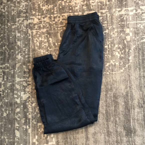 Current Air Pants - Current Air Blue Crinkle Satin Joggers sz XS. Coord top available too!